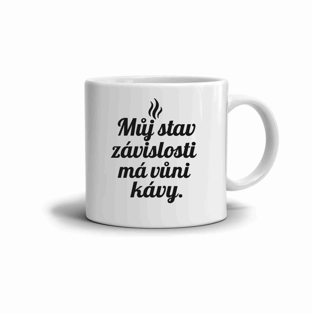 Fehér kerámia bögre 330ml képpel - kávé idézet 2