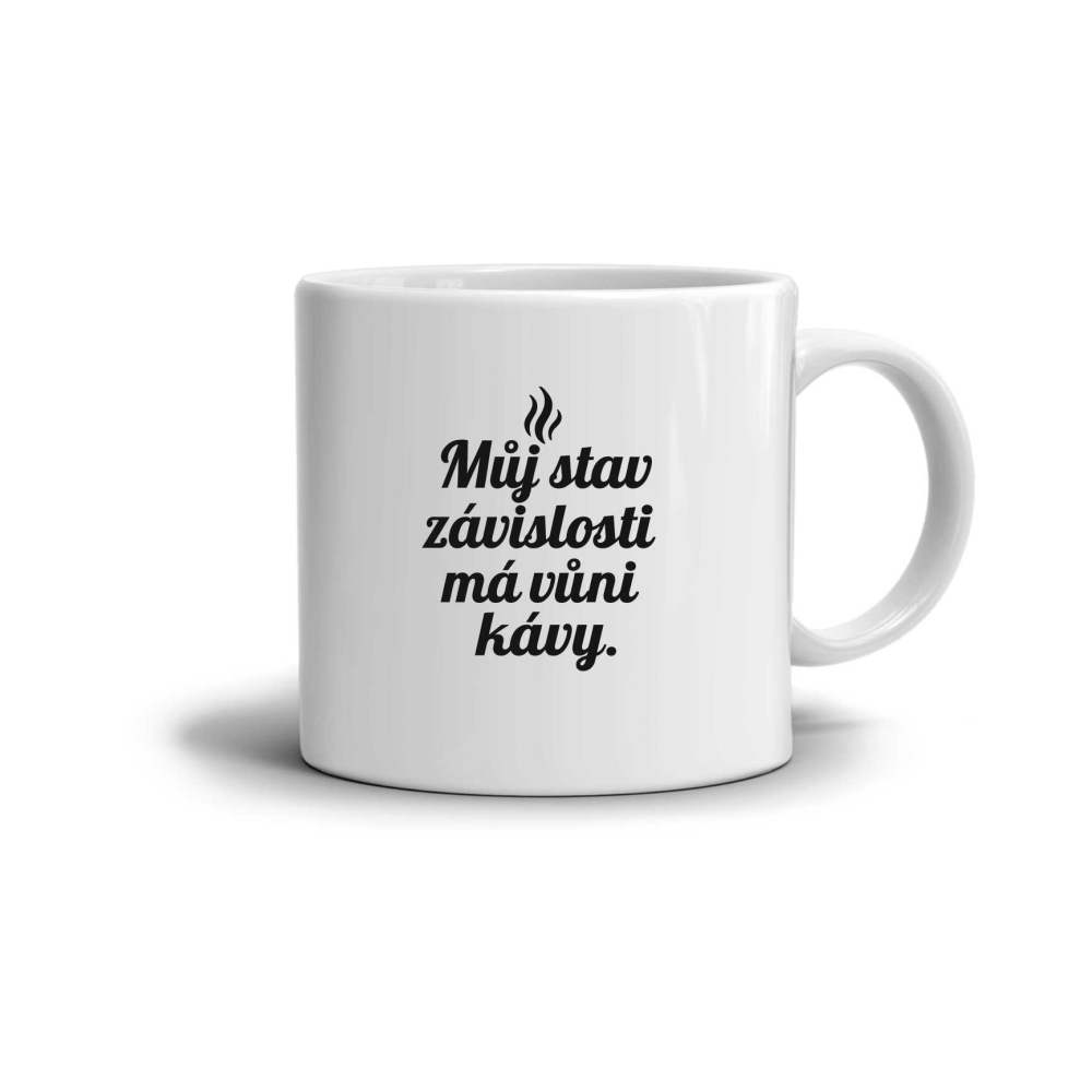 Fehér kerámia bögre 330ml képpel - kávé idézet 2