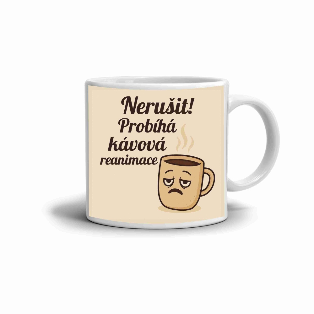 Fehér kerámia bögre 330ml képpel - kávé idézet 5