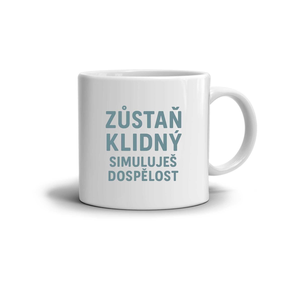 Fehér kerámia bögre 330ml képpel - idézet maradj nyugodt