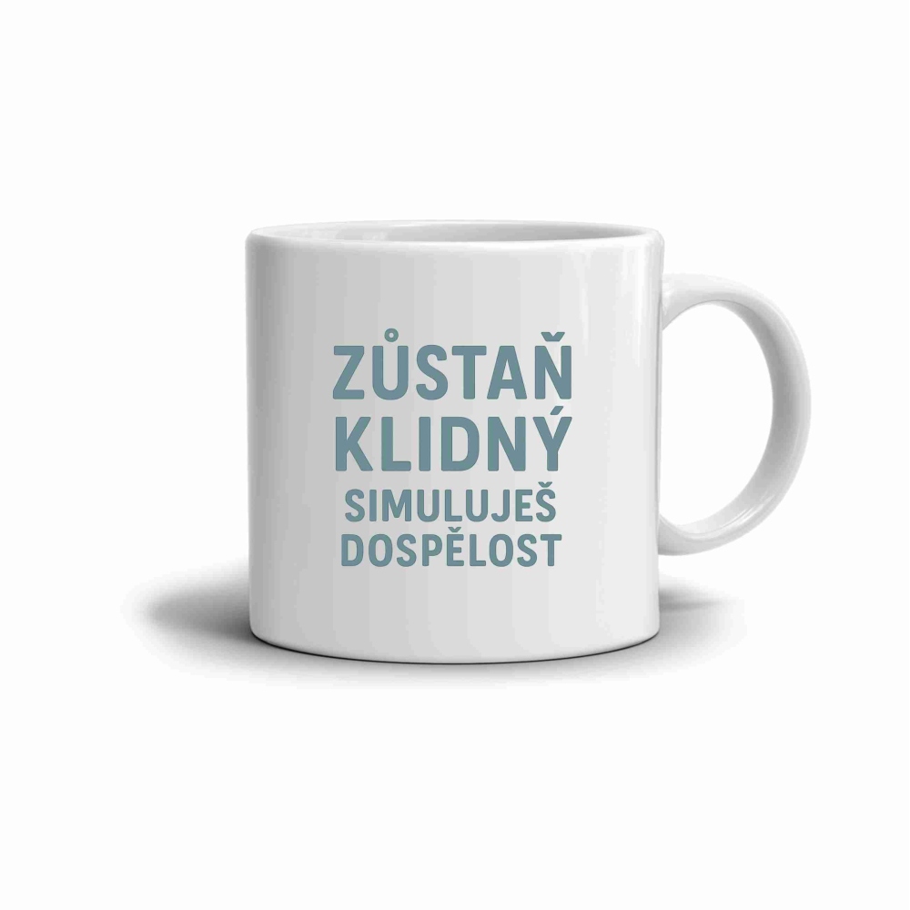 Fehér kerámia bögre 330ml képpel - idézet maradj nyugodt