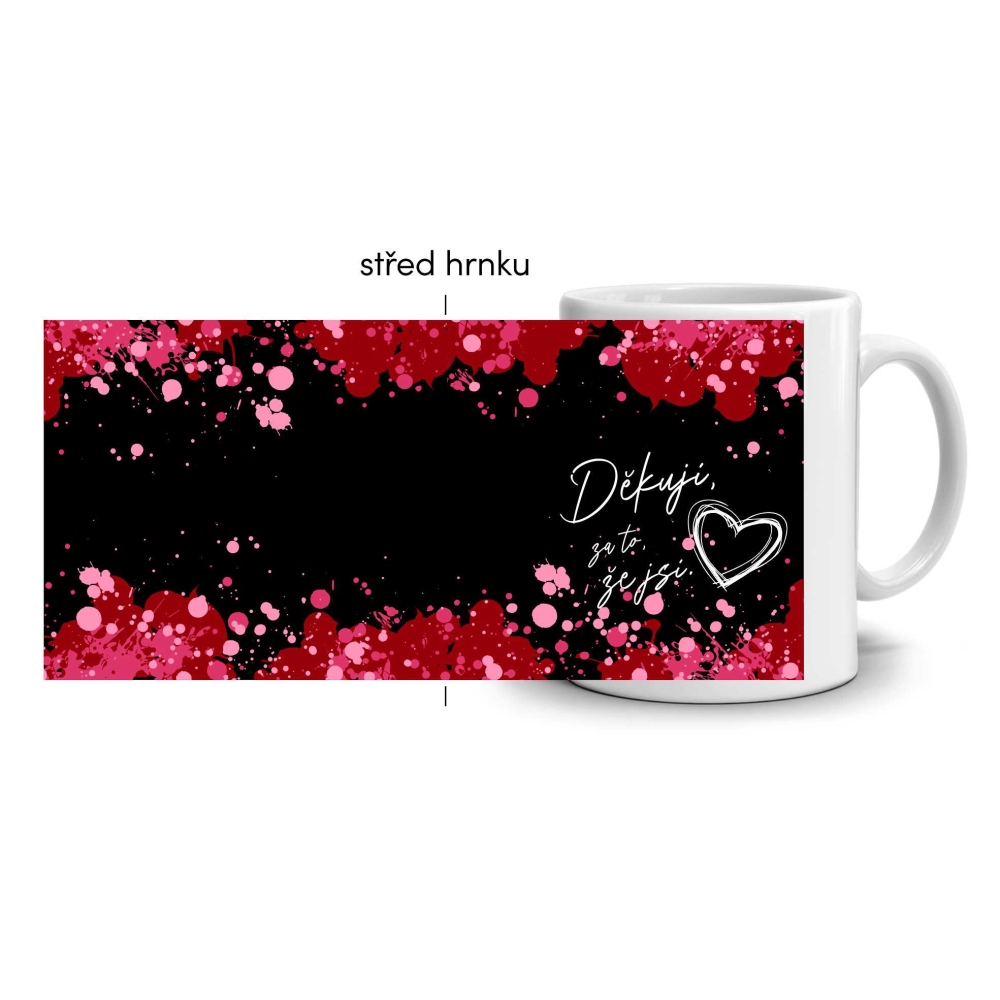 Fehér kerámia bögre 330ml képpel - 