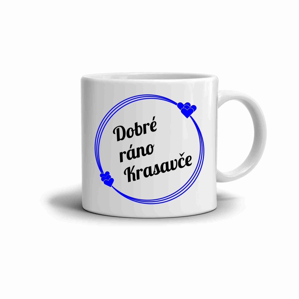 Fehér kerámia bögre 330ml képpel - jó reggelt szépség