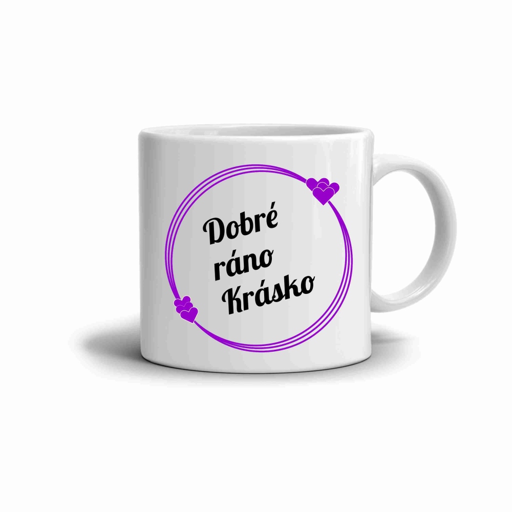 Fehér kerámia bögre 330ml képpel - jó reggelt szépség