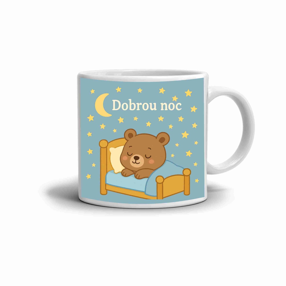 Fehér kerámia bögre 330ml képpel - jó éjszakát