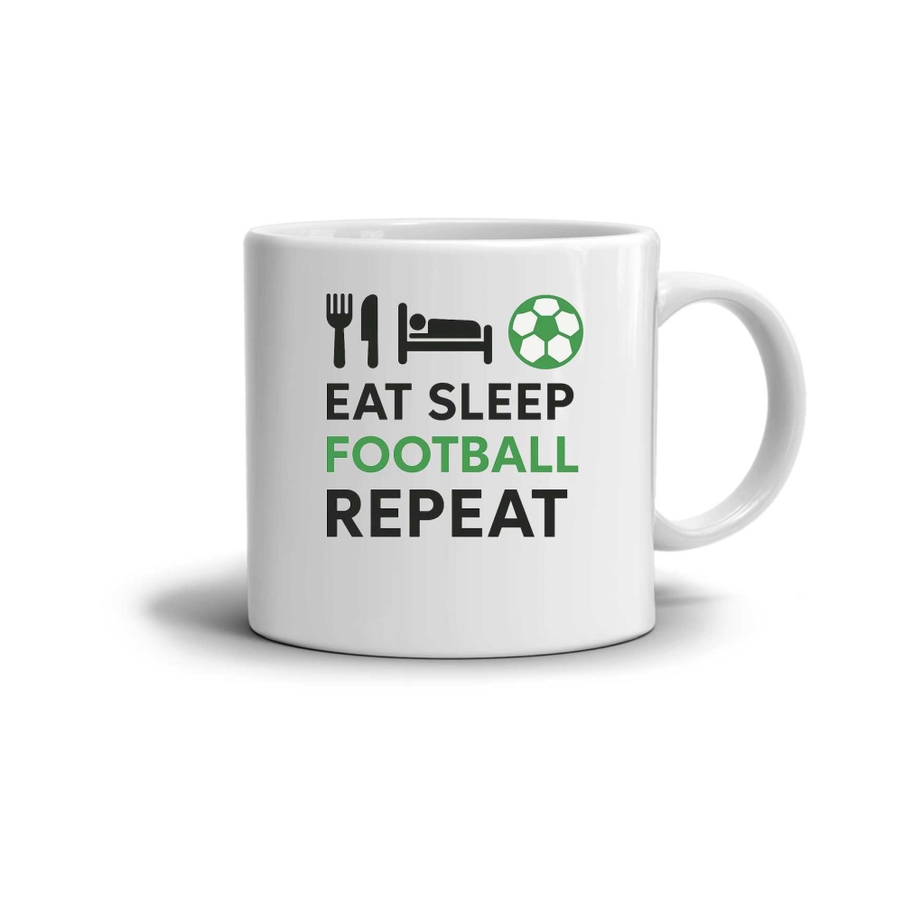 Fehér kerámia bögre 330ml képpel - foci ismétlés