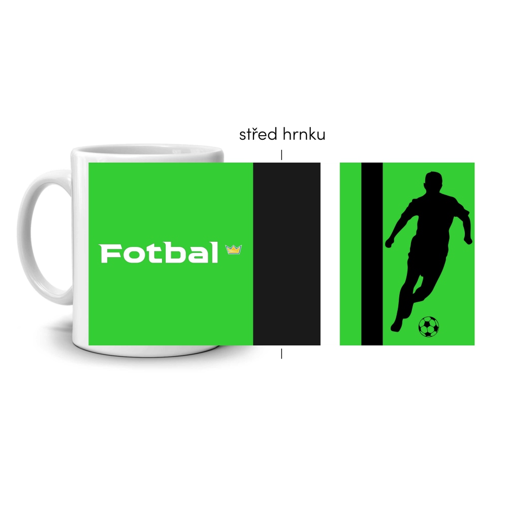 Fehér kerámia bögre 330ml képpel - foci