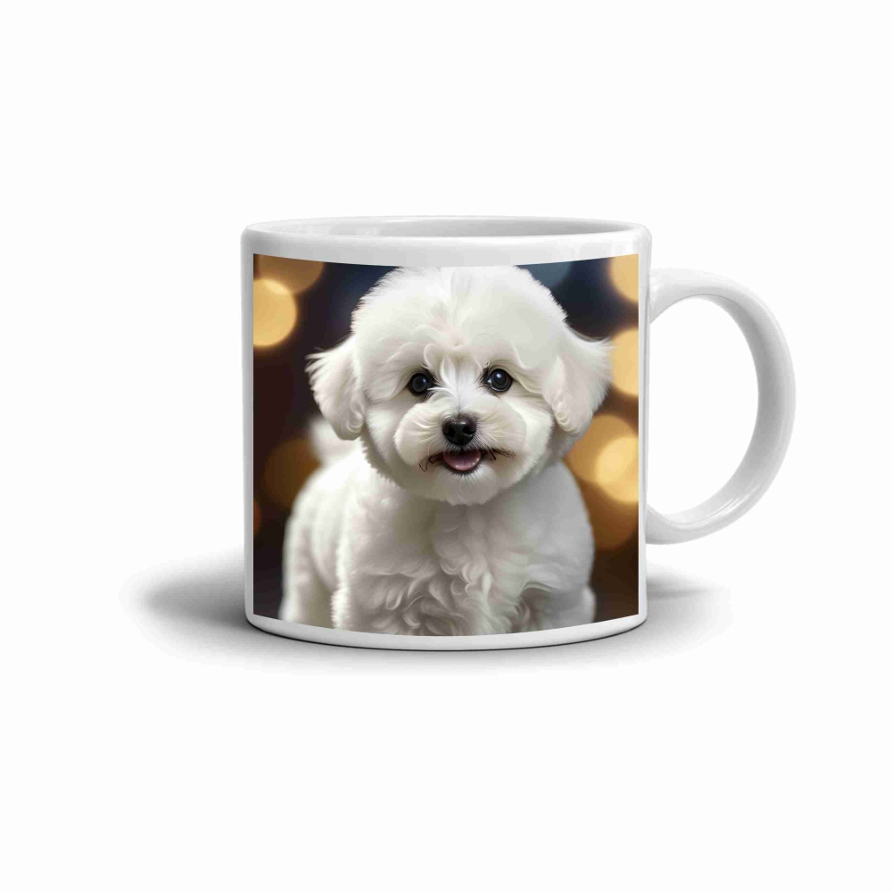 Fehér kerámia bögre 330ml képpel - puha bichon