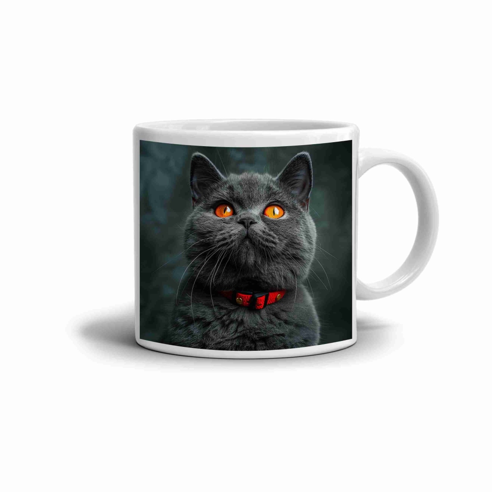 Fehér kerámia bögre 330ml képpel - büszke brit rövidszőrű