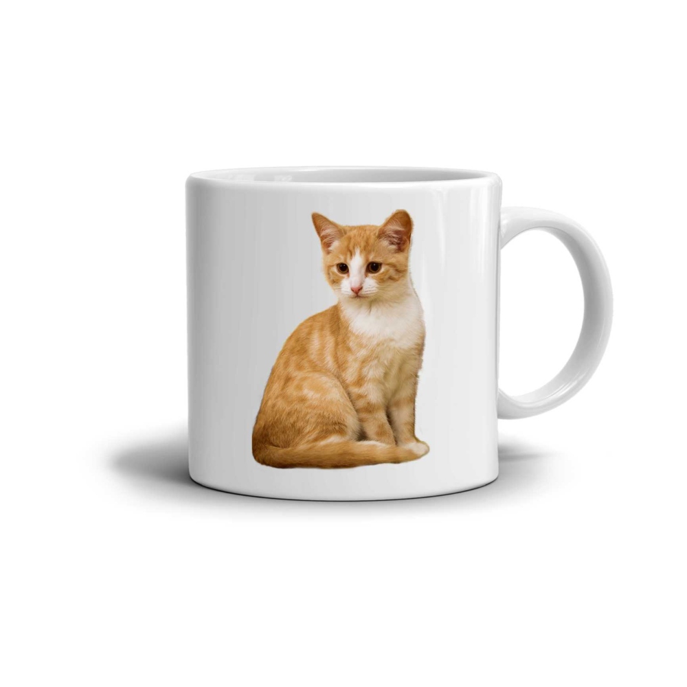 Fehér kerámia bögre 330ml képpel - Macska