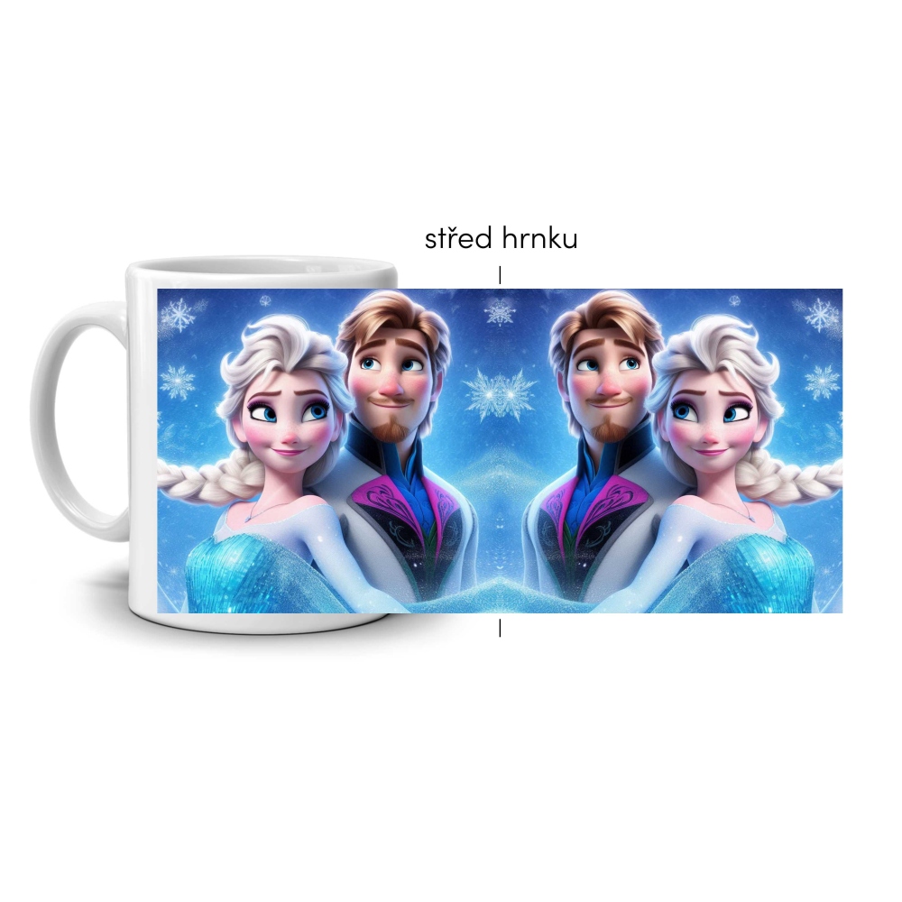 Fehér kerámia bögre 330ml képpel - jégkirályság