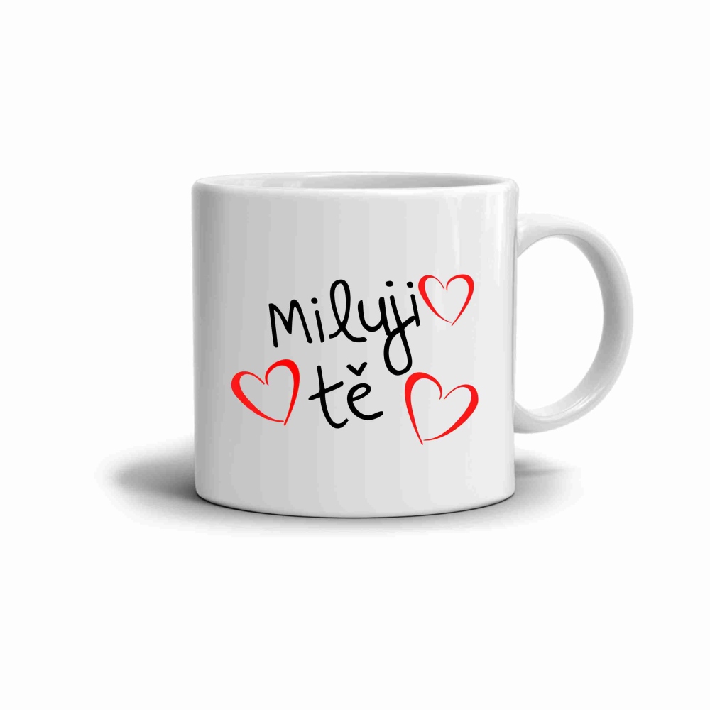 Fehér kerámia bögre 330ml képpel - szeretlek