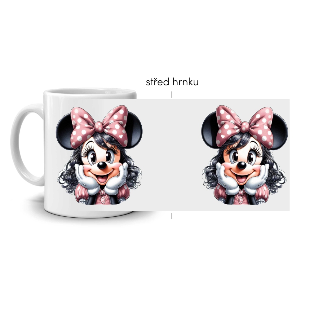 Fehér kerámia bögre 330ml képpel - minnie