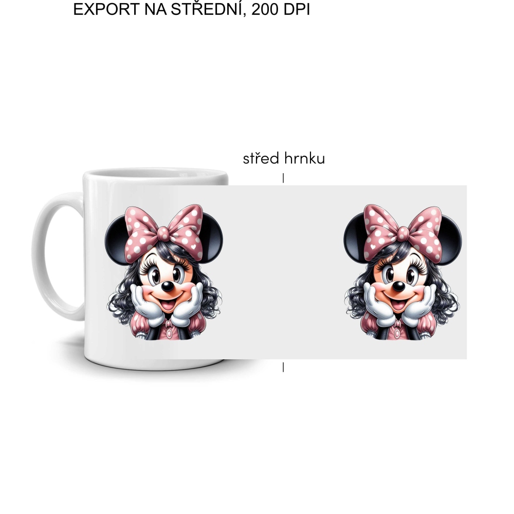 Fehér kerámia bögre 330ml képpel - minnie