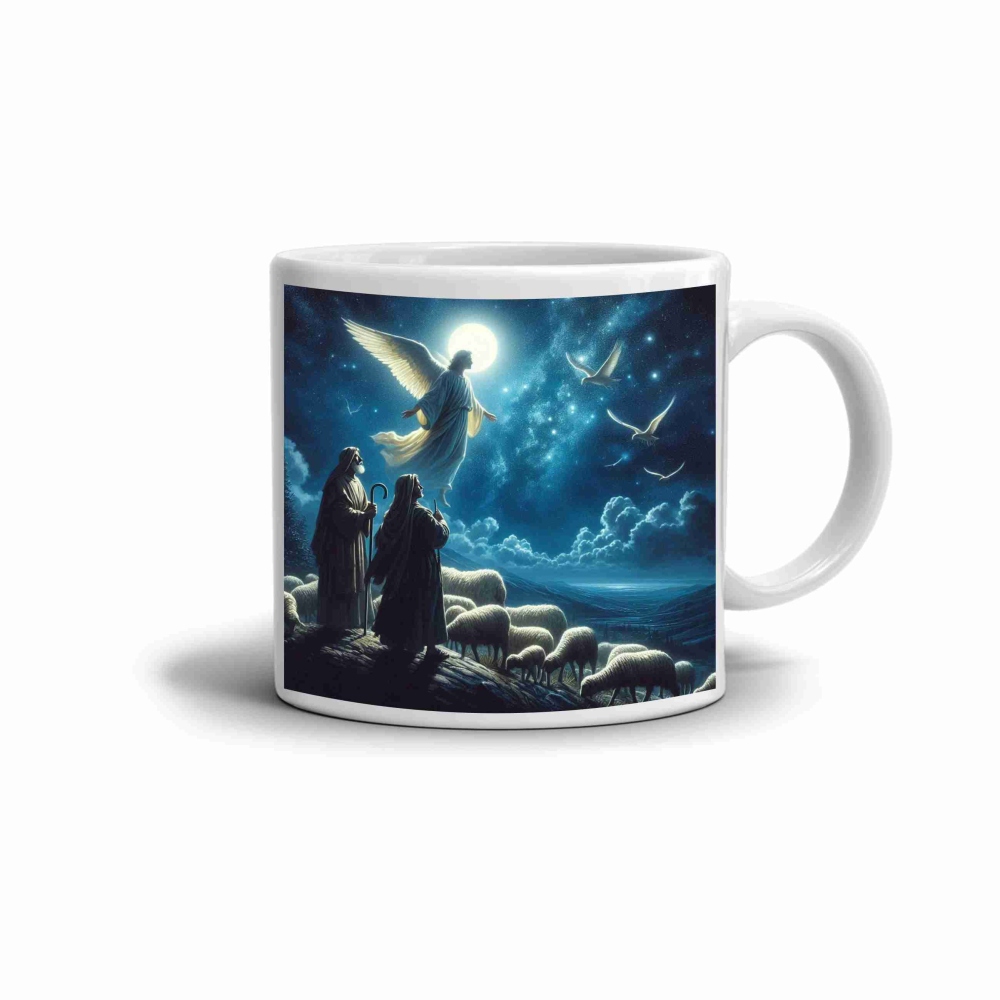 Fehér kerámia bögre 330ml képpel - mennyei üzenet