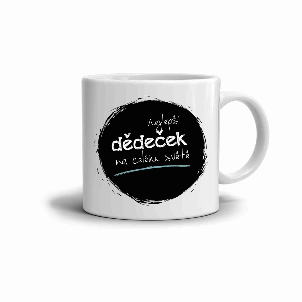 Fehér kerámia bögre 330ml képpel - legjobb nagypapa 2 (sötét téma)