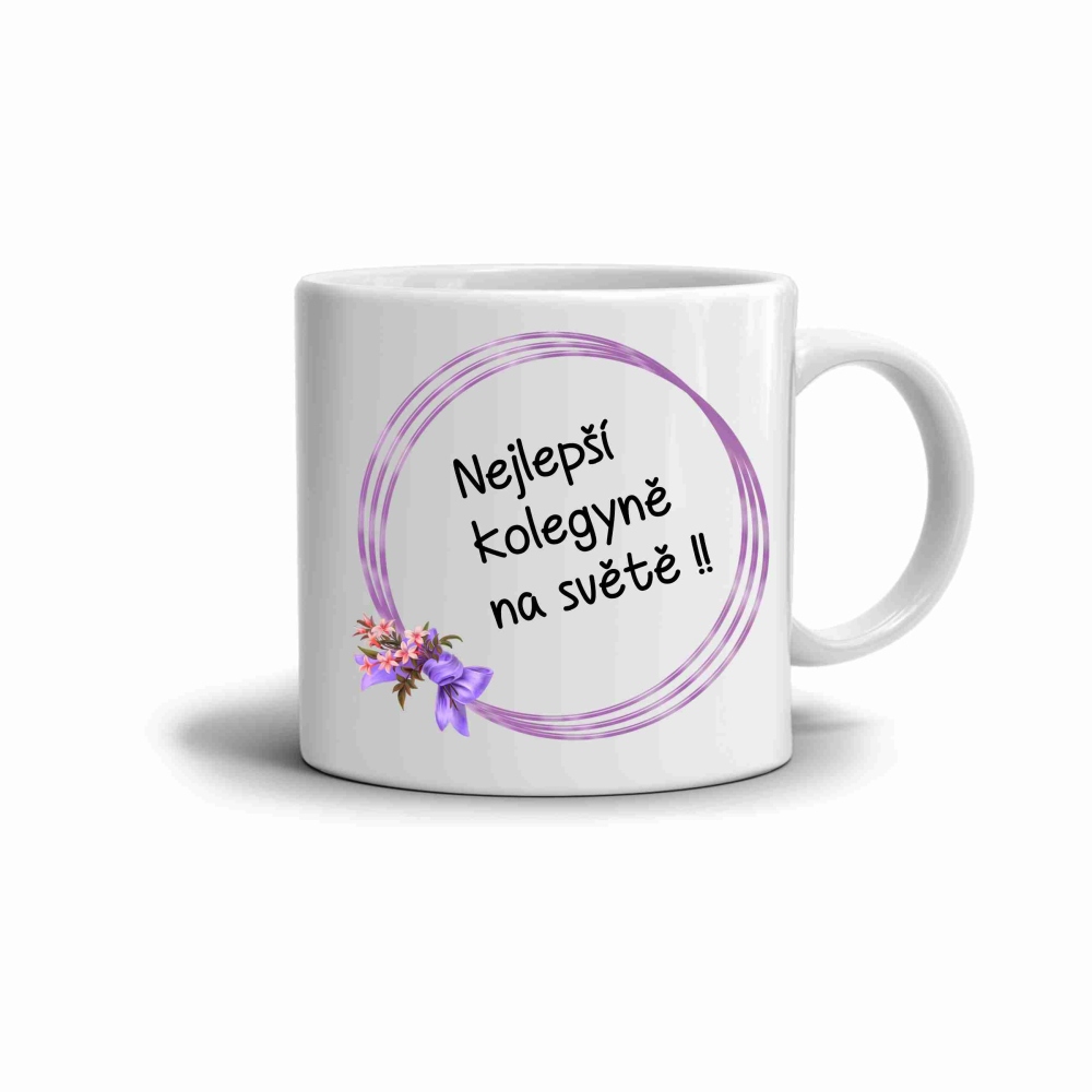 Fehér kerámia bögre 330ml képpel - a legjobb kolléga