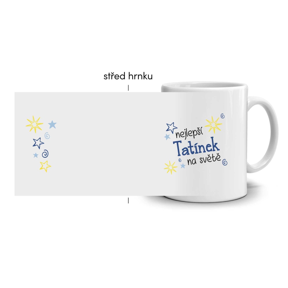 Fehér kerámia bögre 330ml képpel - legjobb apa (világos téma)