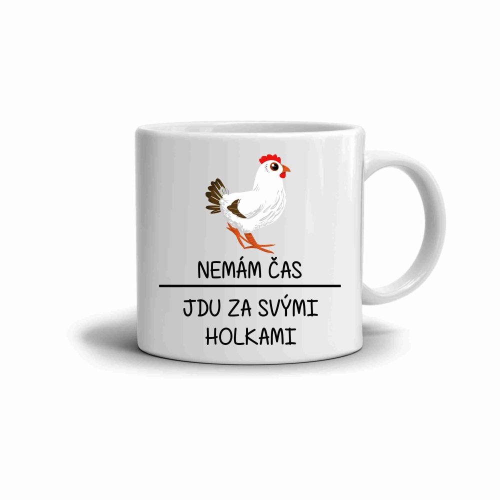 Fehér kerámia bögre 330ml képpel - nincs időm