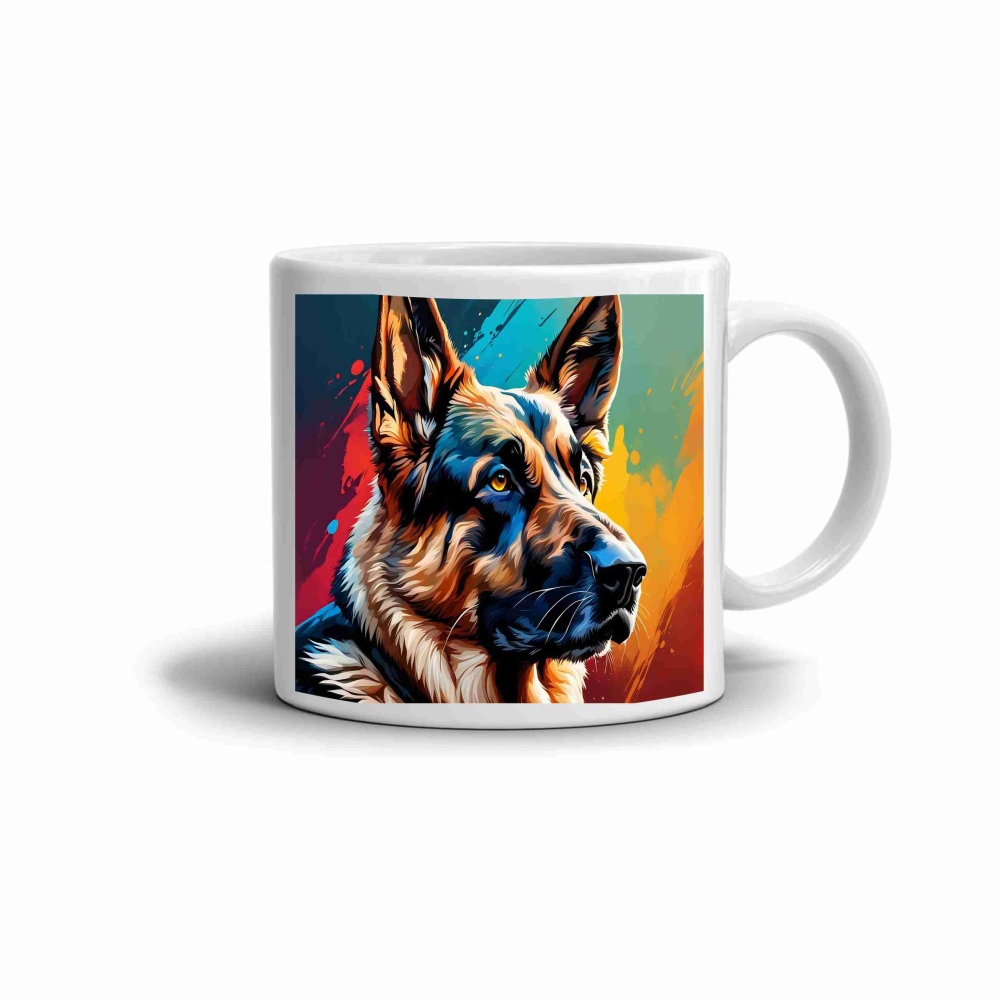 Fehér kerámia bögre 330ml képpel - Német Juhász 1