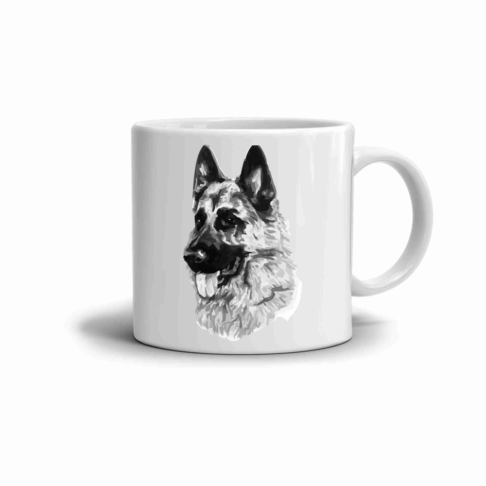 Fehér kerámia bögre 330ml képpel - Német Juhász 2