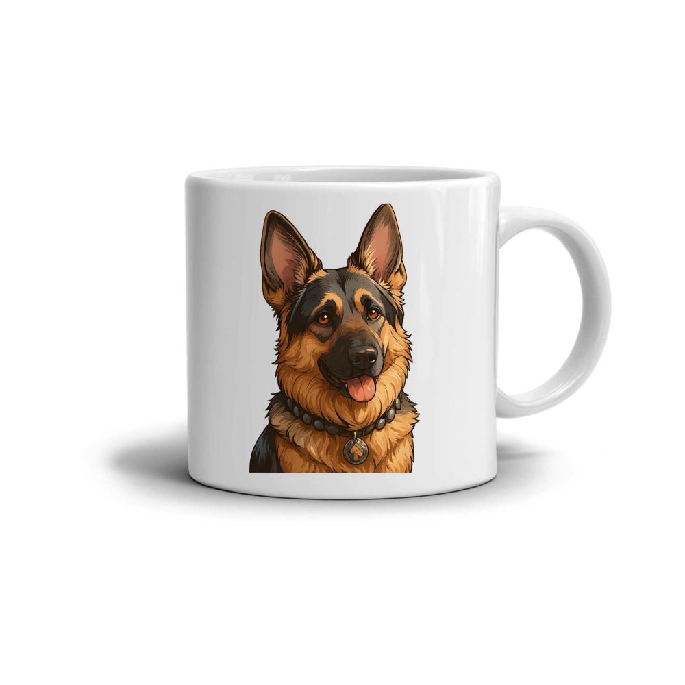 Fehér kerámia bögre 330ml képpel - Német Juhász 3