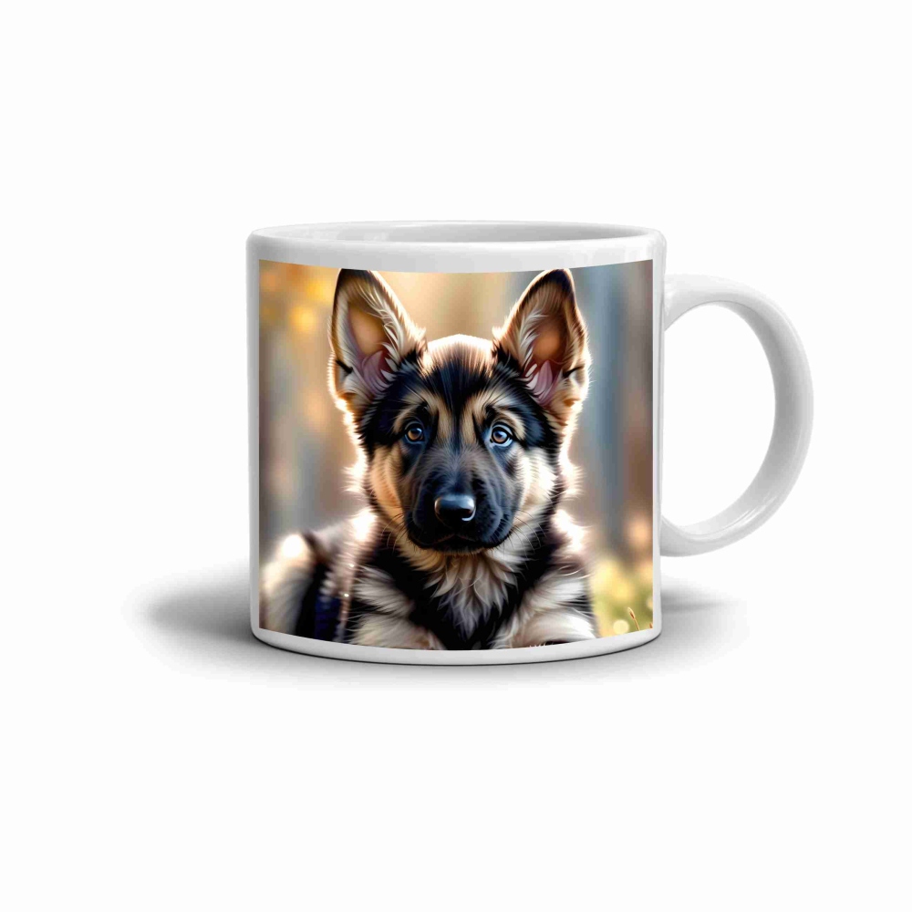 Fehér kerámia bögre 330ml képpel - német juhász 4