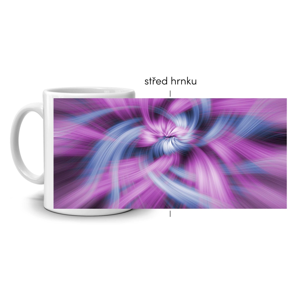 Fehér kerámia bögre 330ml képpel - neon örvény