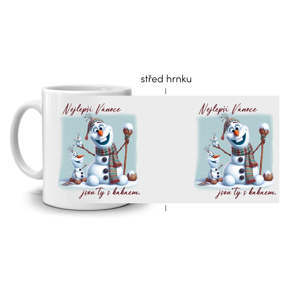 Fehér kerámia bögre 330ml képpel - olaf