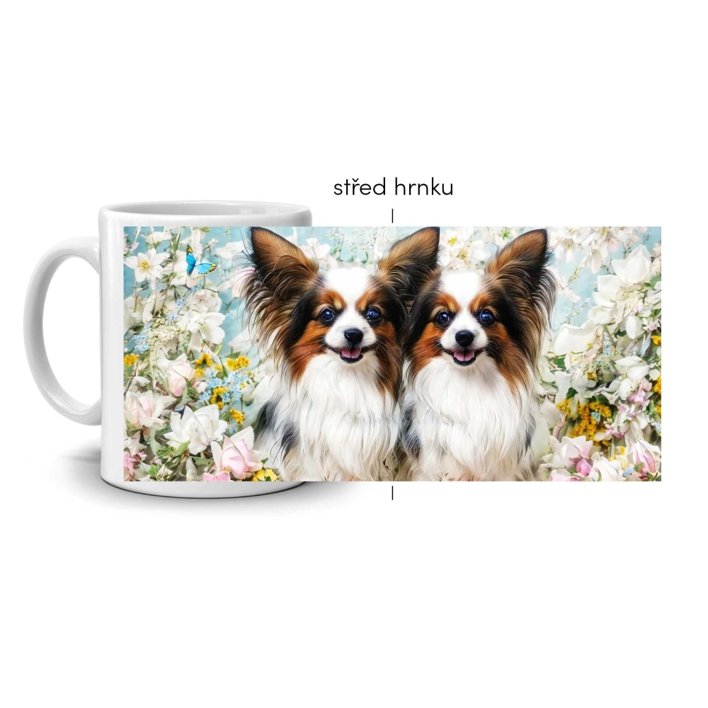 Fehér kerámia bögre 330ml képpel - papillon barátság