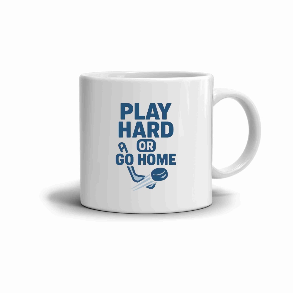 Fehér kerámia bögre 330ml képpel - játssz keményen