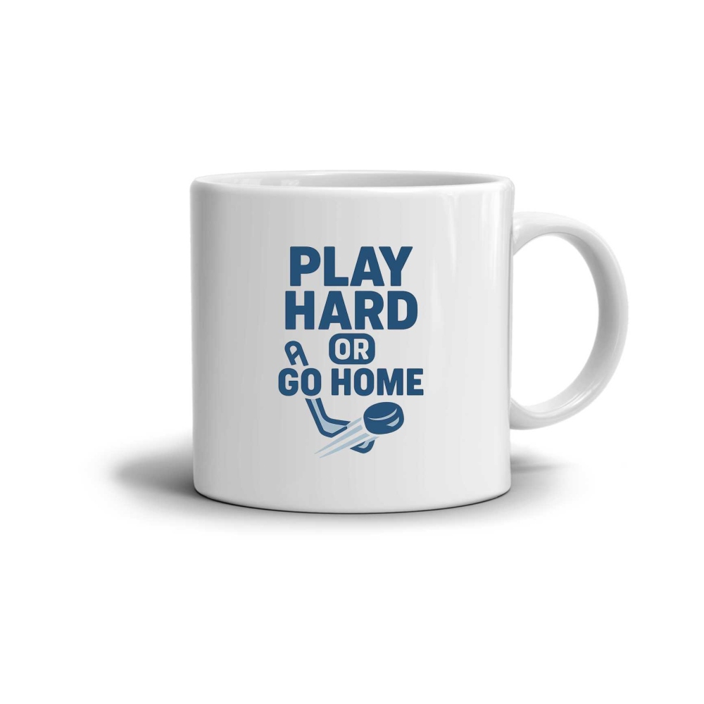 Fehér kerámia bögre 330ml képpel - játssz keményen