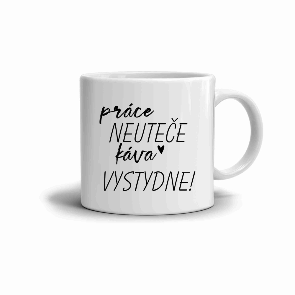 Fehér kerámia bögre 330ml képpel - a munka nem fog elszaladni