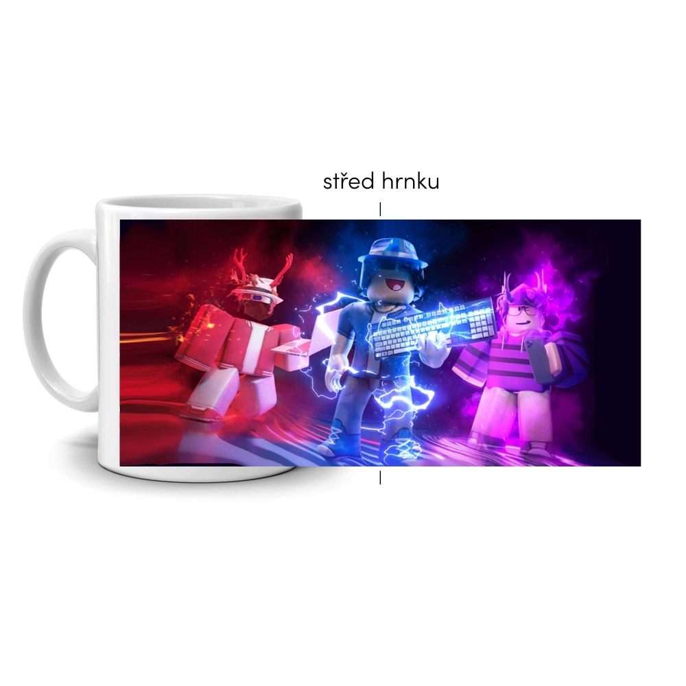 Fehér kerámia bögre 330ml képpel - roblox