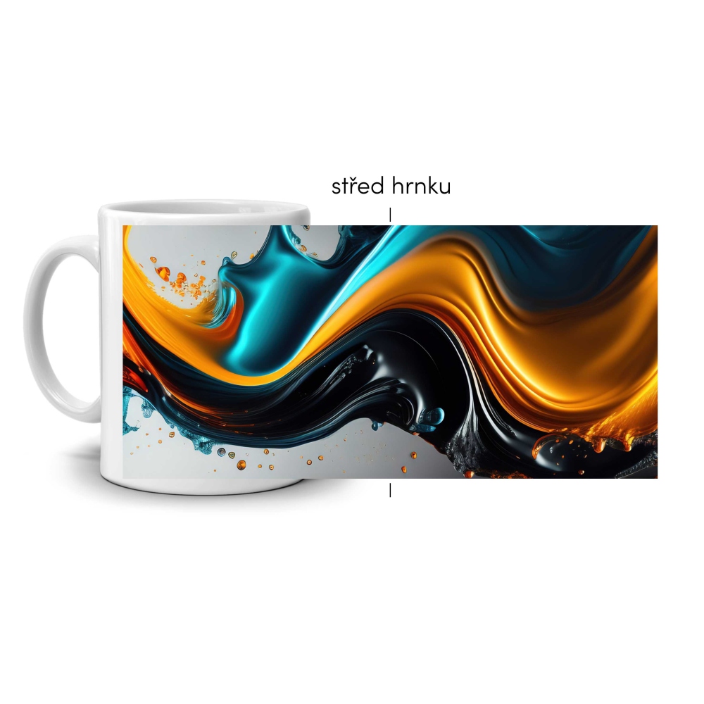 Fehér kerámia bögre 330ml képpel - elemek spirálja