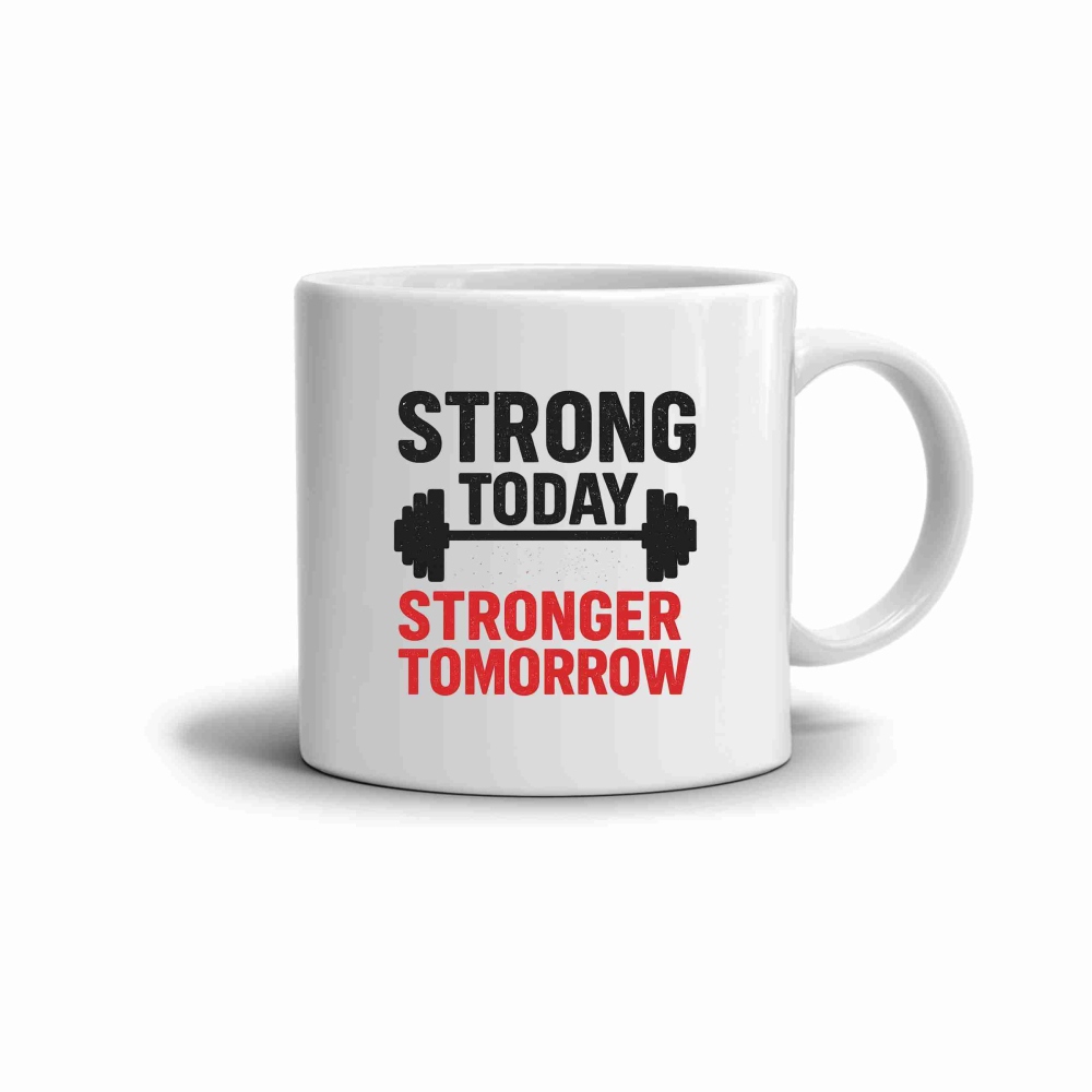 Fehér kerámia bögre 330ml képpel - erős ma