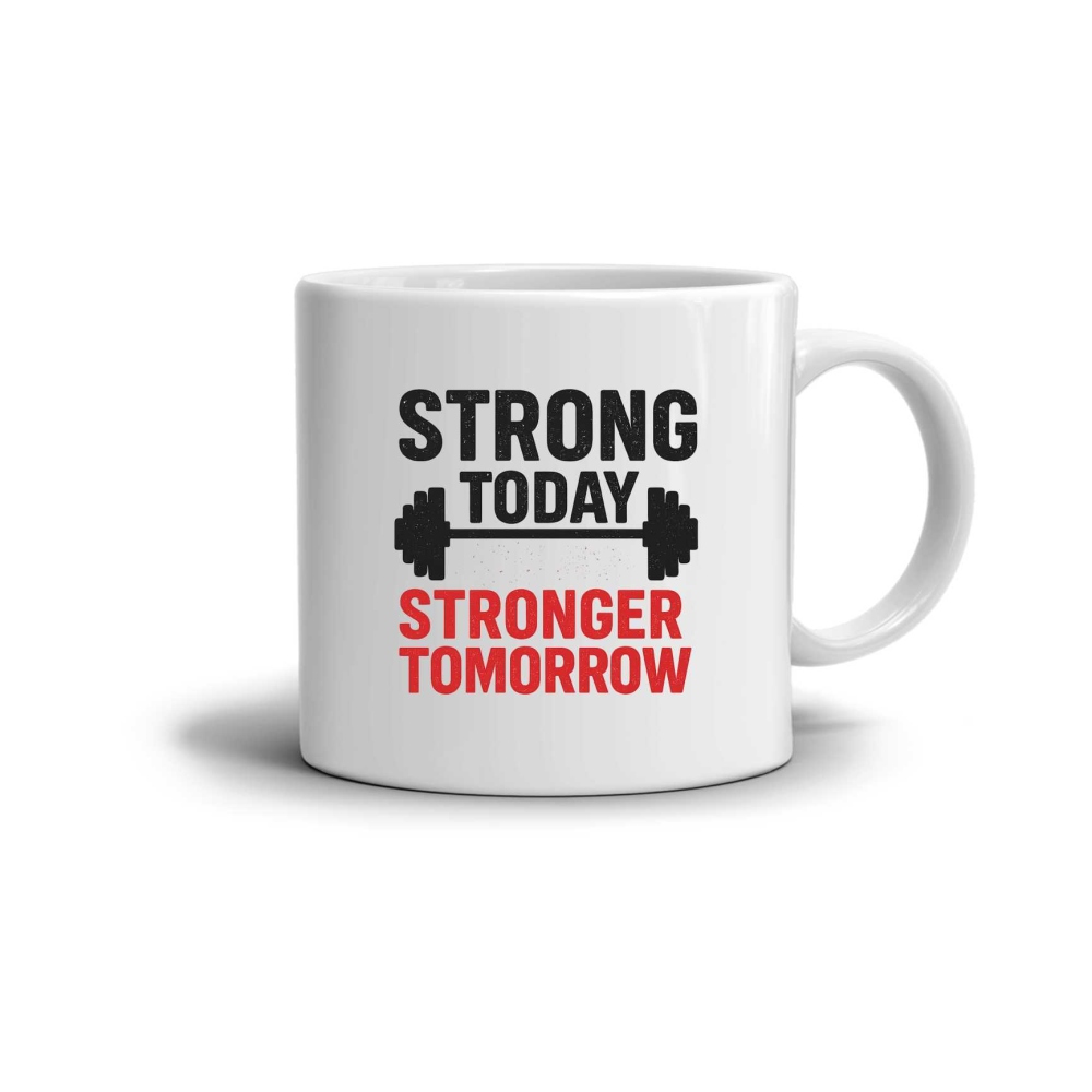 Fehér kerámia bögre 330ml képpel - erős ma