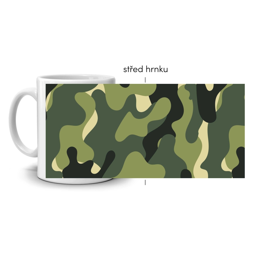 Fehér kerámia bögre 330ml képpel - taktikai minta 2