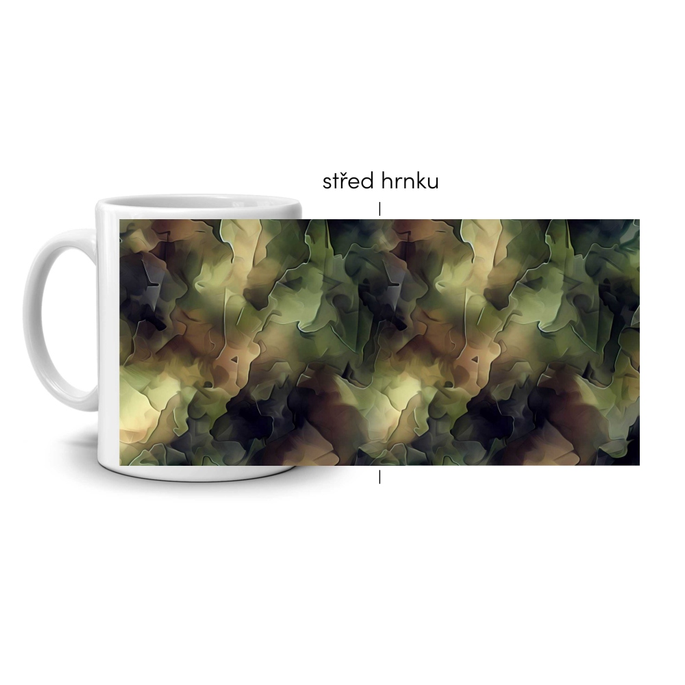 Fehér kerámia bögre 330ml képpel - taktikai minta