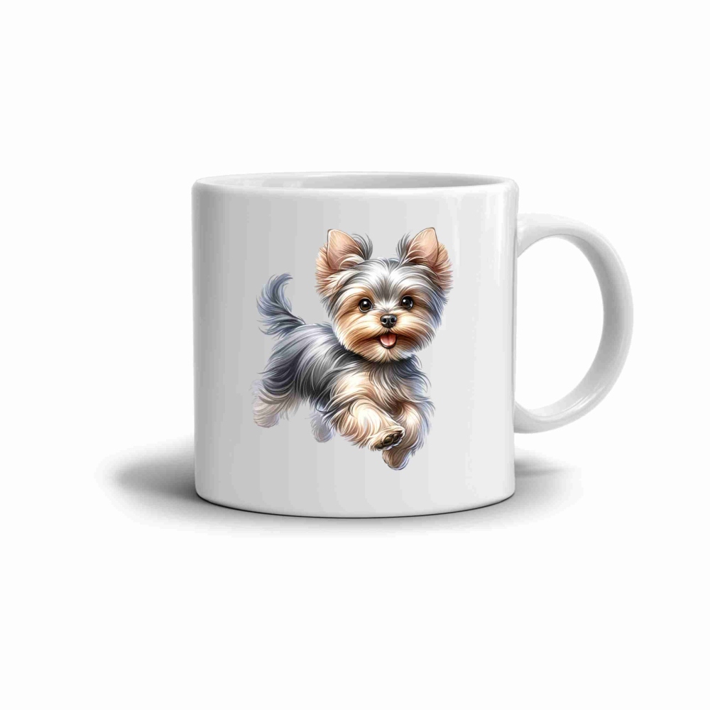 Fehér kerámia bögre 330ml képpel - Yorkshire terrier 2