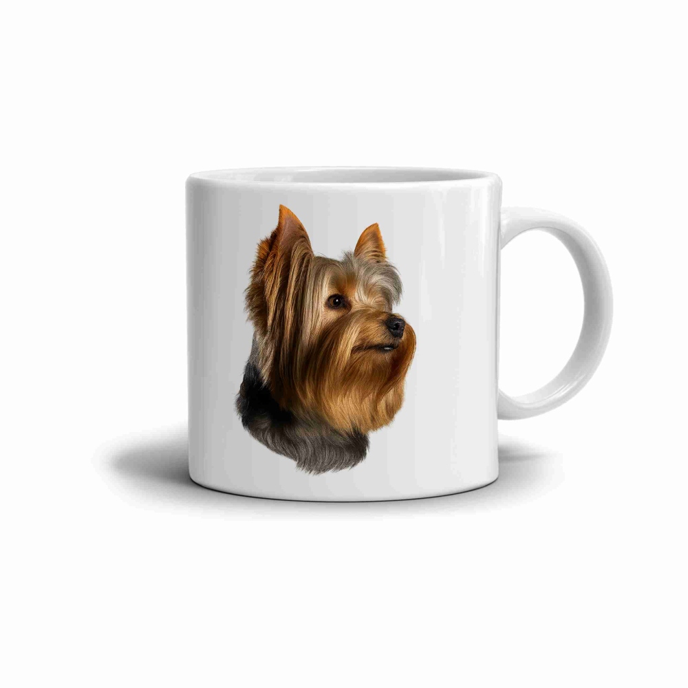 Fehér kerámia bögre 330ml képpel - Yorkshire Terrier
