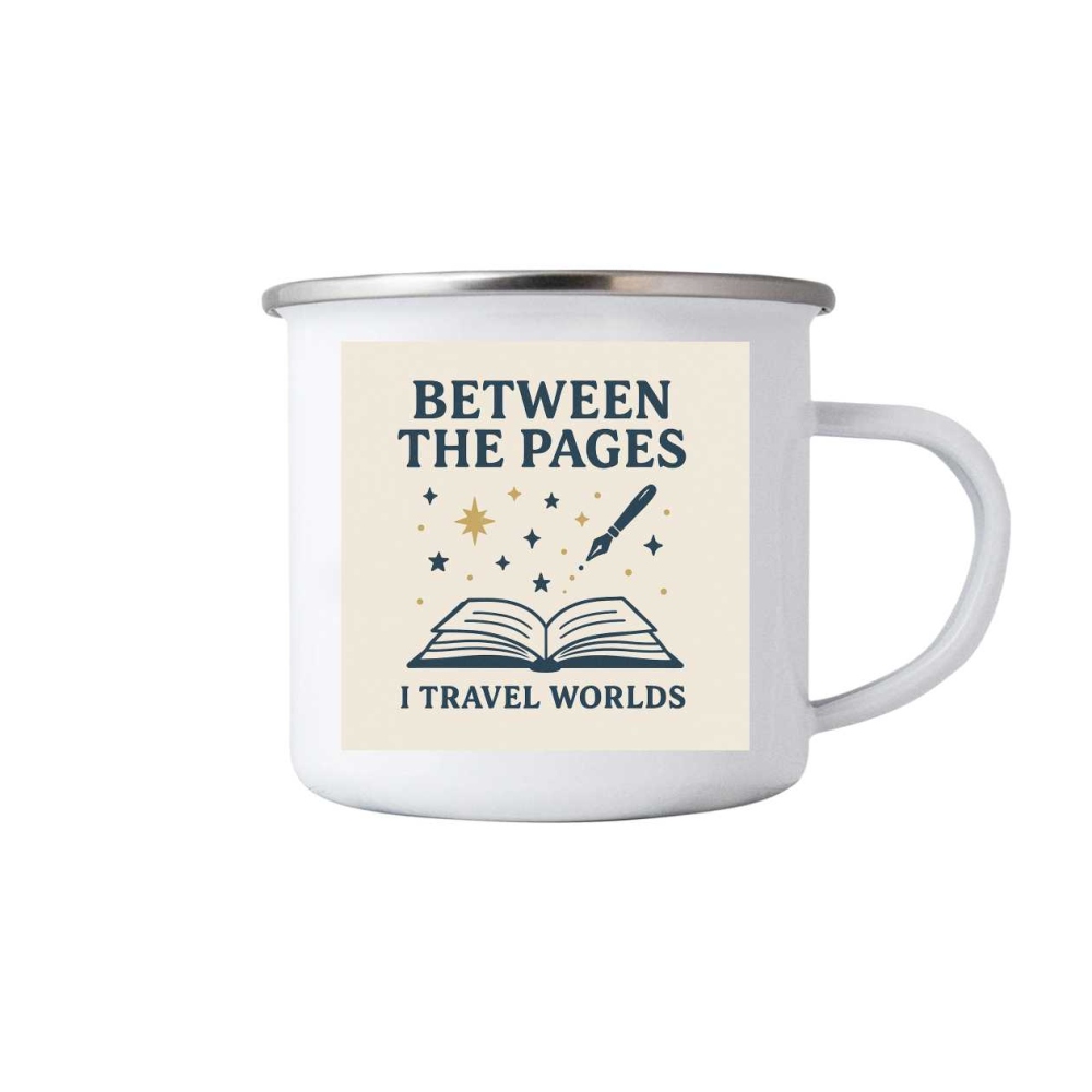 Fehér bádogbögre 380ml képpel - az oldalak között