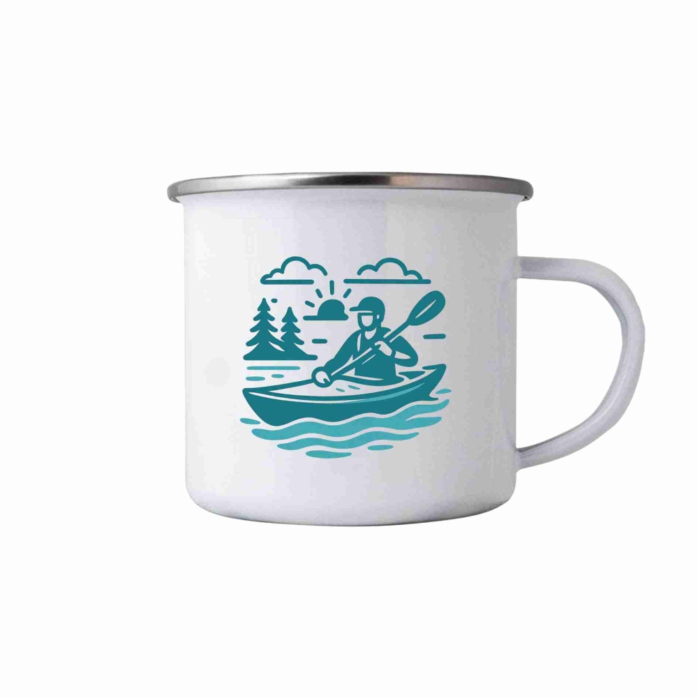 Fehér bögre 380ml képpel - kajak