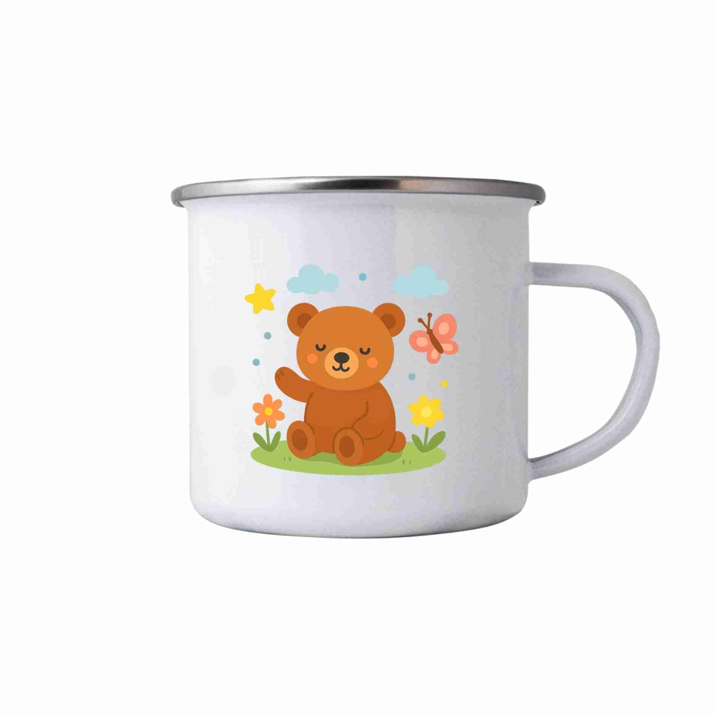 380 ml-es fehér bögre képpel - mackó