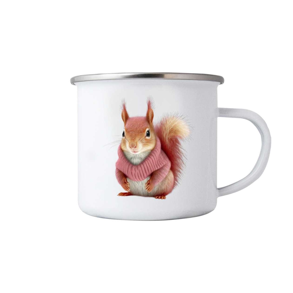 Fehér bögre 380ml képpel - mókus pulóverben