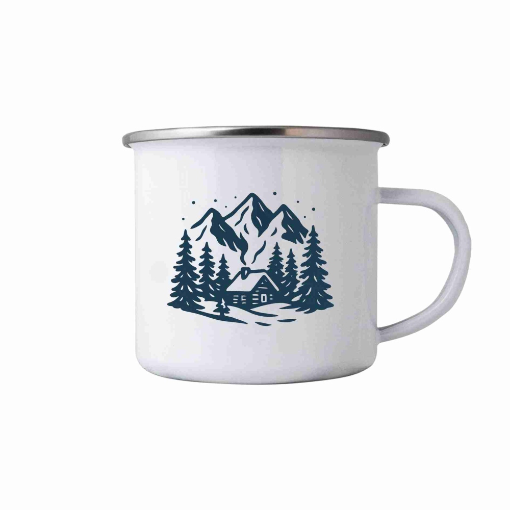 Fehér bögre 380ml képpel - havas völgy