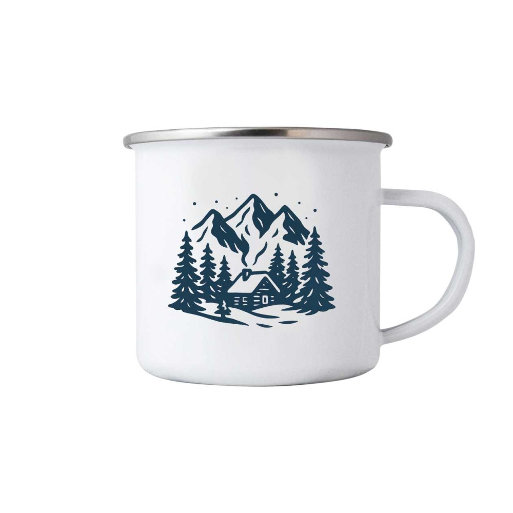 Fehér bögre 380ml képpel - havas völgy