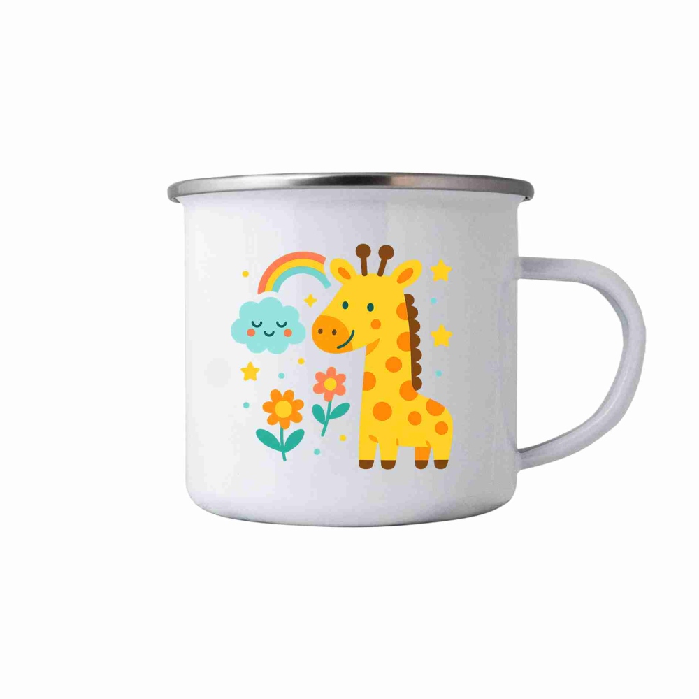 380 ml-es fehér bögre képpel - zsiráf