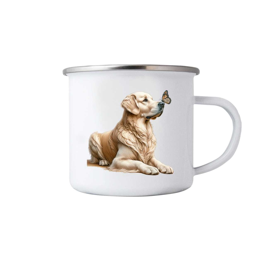 Fehér bögre 380ml képpel - golden retriever