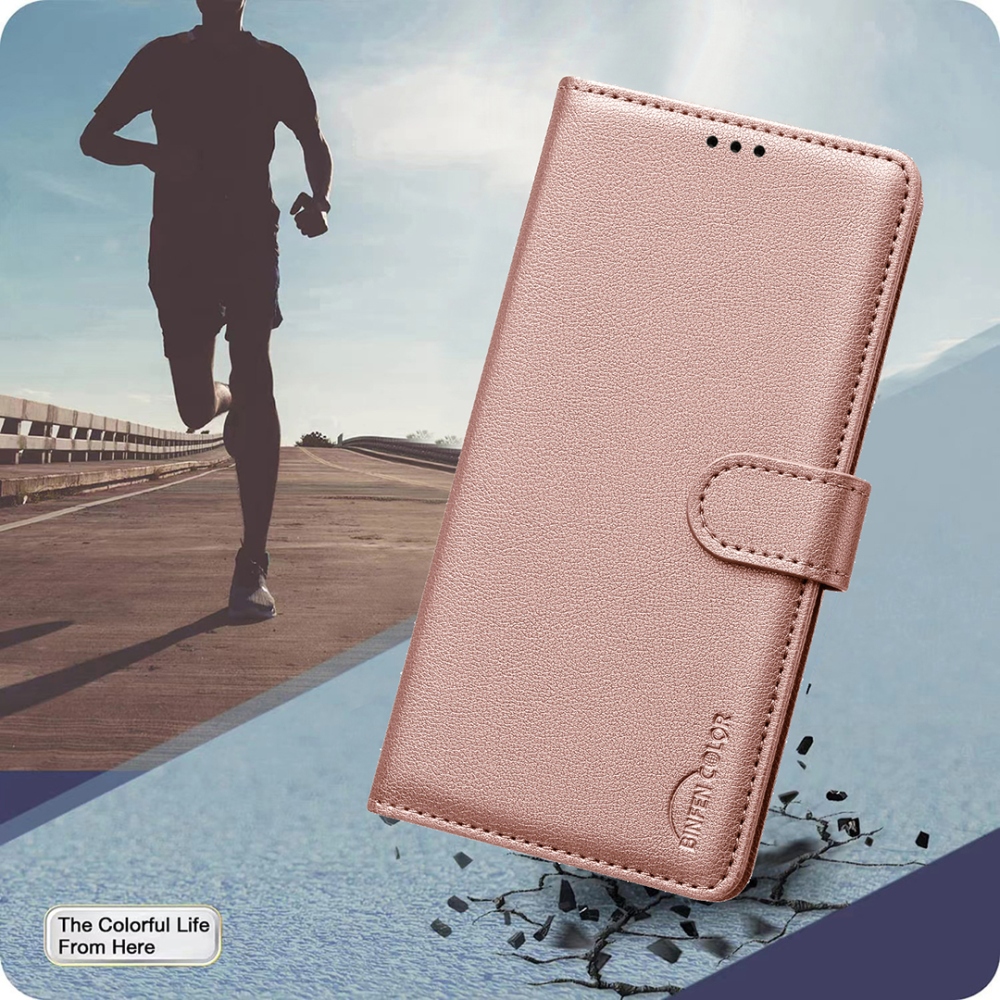 BINFEN könyv tok Xiaomi Redmi Note 15 Pro+ 5G - rózsa arany